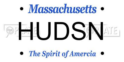 HUDSN Massachusetts License Plate
