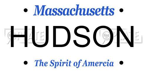 HUDSON Massachusetts License Plate