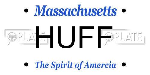 HUFF Massachusetts License Plate