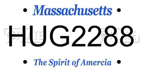HUG2288 Massachusetts License Plate