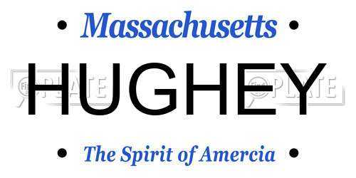 HUGHEY Massachusetts License Plate