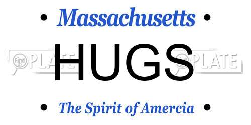 HUGS Massachusetts License Plate