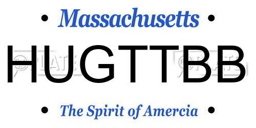 HUGTTBB Massachusetts License Plate