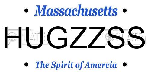 HUGZZSS Massachusetts License Plate