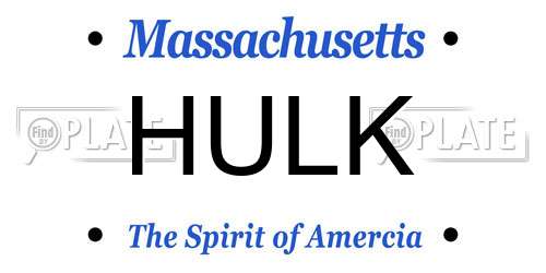HULK Massachusetts License Plate