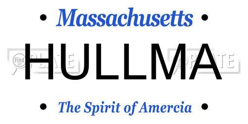 HULLMA Massachusetts License Plate