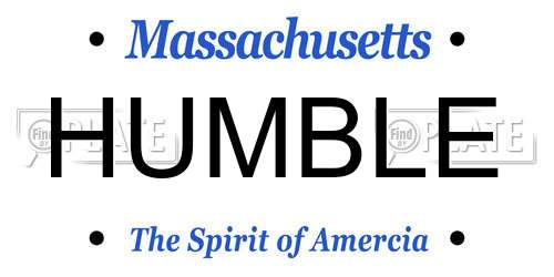 HUMBLE Massachusetts License Plate