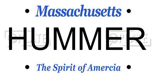 HUMMER Massachusetts License Plate