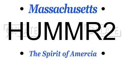 HUMMR2 Massachusetts License Plate