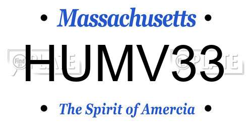 HUMV33 Massachusetts License Plate