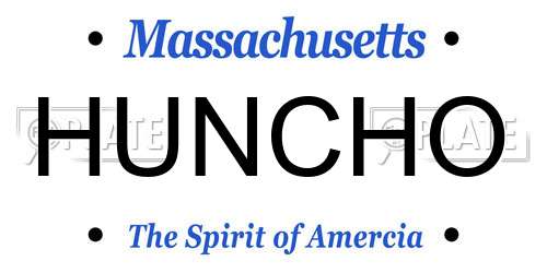 HUNCHO Massachusetts License Plate