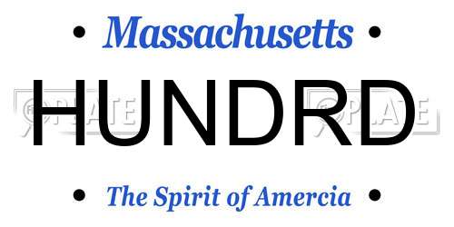 HUNDRD Massachusetts License Plate