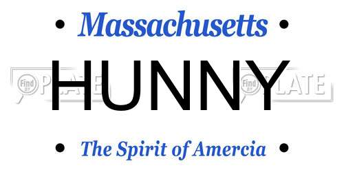 HUNNY Massachusetts License Plate
