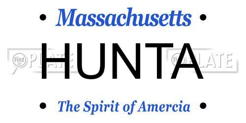 HUNTA Massachusetts License Plate