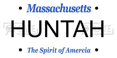 HUNTAH Massachusetts License Plate