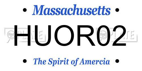 HUOR02 Massachusetts License Plate