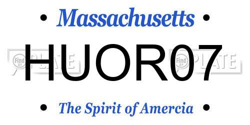 HUOR07 Massachusetts License Plate