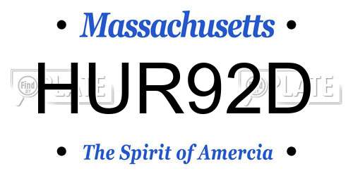 HUR92D Massachusetts License Plate