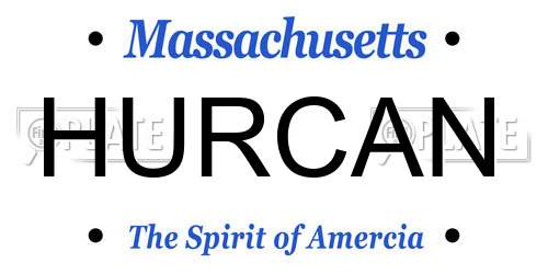 HURCAN Massachusetts License Plate