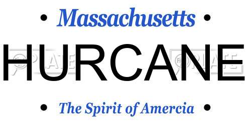 HURCANE Massachusetts License Plate