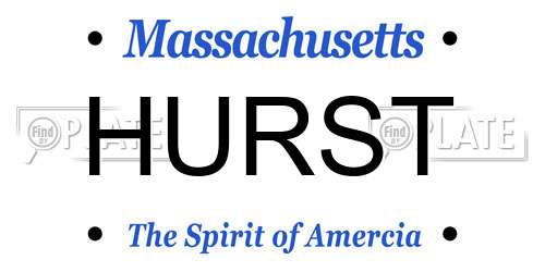 HURST Massachusetts License Plate