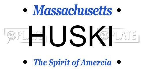 HUSKI Massachusetts License Plate