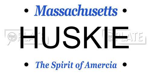 HUSKIE Massachusetts License Plate