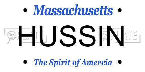 HUSSIN Massachusetts License Plate