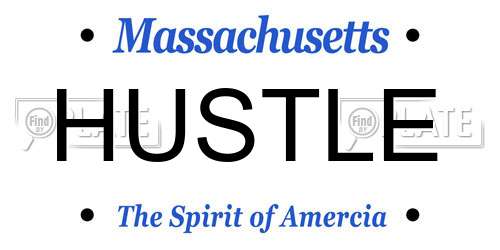 HUSTLE Massachusetts License Plate
