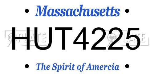 HUT4225 Massachusetts License Plate