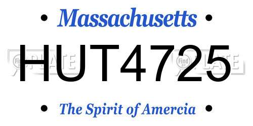 HUT4725 Massachusetts License Plate