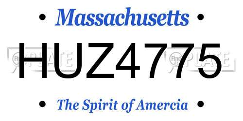 HUZ4775 Massachusetts License Plate