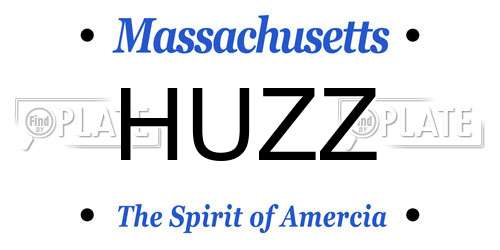 HUZZ Massachusetts License Plate