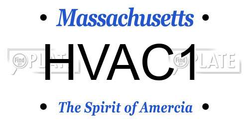 HVAC1 Massachusetts License Plate