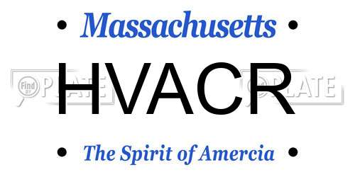 HVACR Massachusetts License Plate