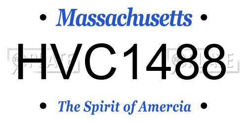 HVC1488 Massachusetts License Plate
