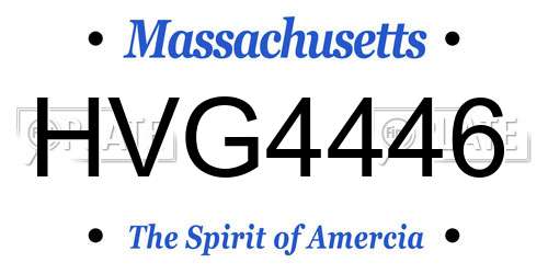HVG4446 Massachusetts License Plate