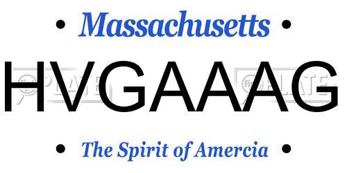 HVGAAAG Massachusetts License Plate
