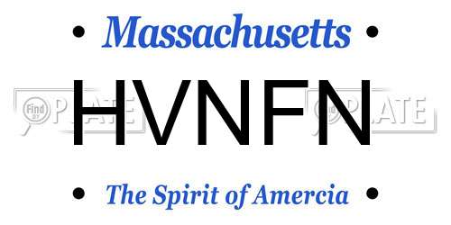 HVNFN Massachusetts License Plate