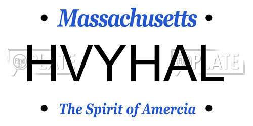 HVYHAL Massachusetts License Plate