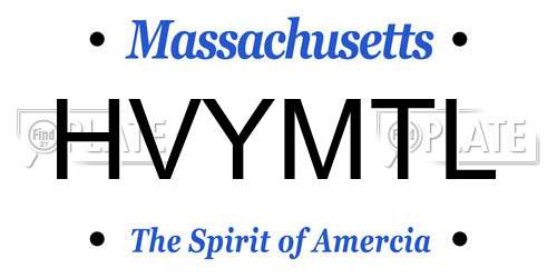 HVYMTL Massachusetts License Plate