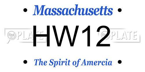 HW12 Massachusetts License Plate