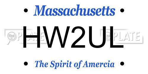 HW2UL Massachusetts License Plate