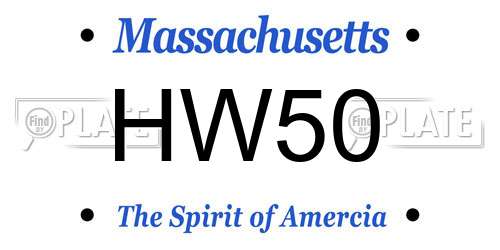 HW50 Massachusetts License Plate