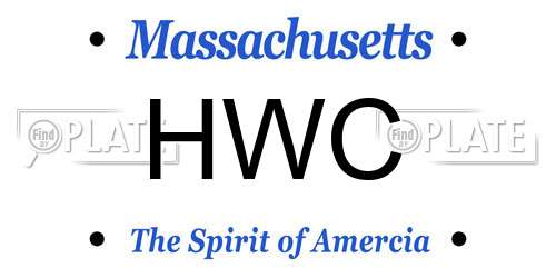HWC Massachusetts License Plate