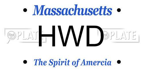 HWD Massachusetts License Plate