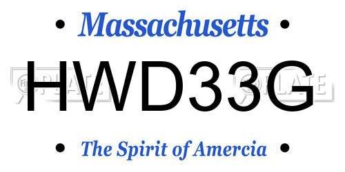 HWD33G Massachusetts License Plate