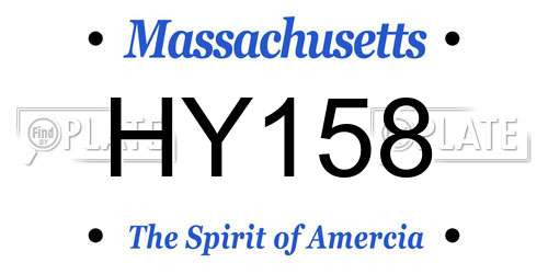 HY158 Massachusetts License Plate