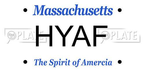 HYAF Massachusetts License Plate