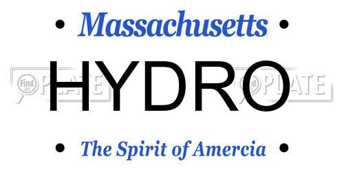 HYDRO Massachusetts License Plate